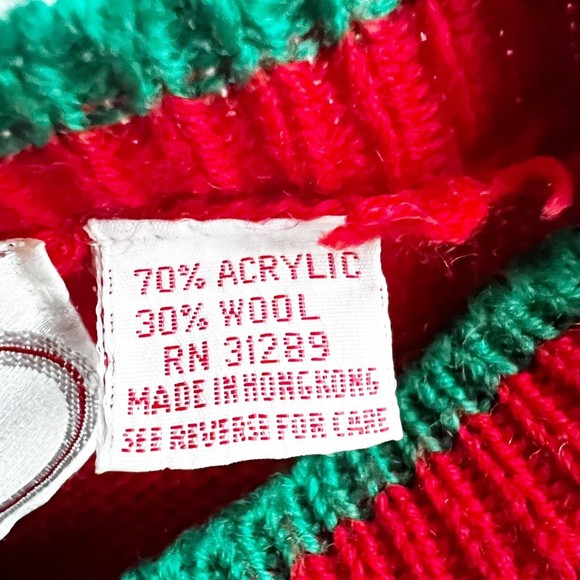 Vtg JJ Jones Ugly Christmas Party Sweater Knit Red Tree Stockings Presents Sz S - Picture 6 of 10